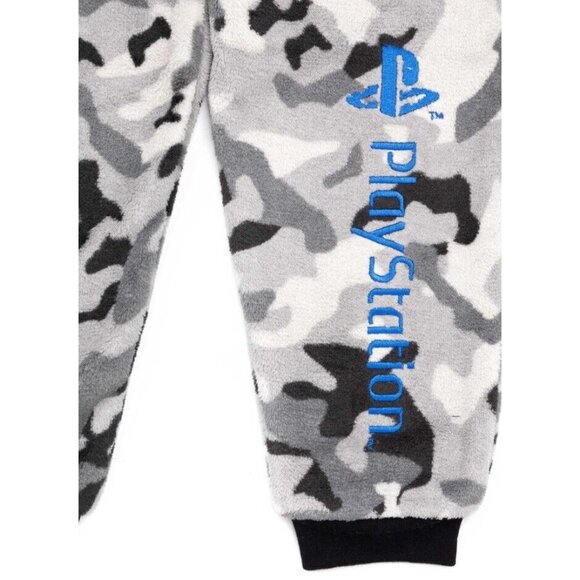 PlayStation Grey Camo Print Controller Symbols All In One Jumpsuit Unisex 13-14 - Picture 7 of 16